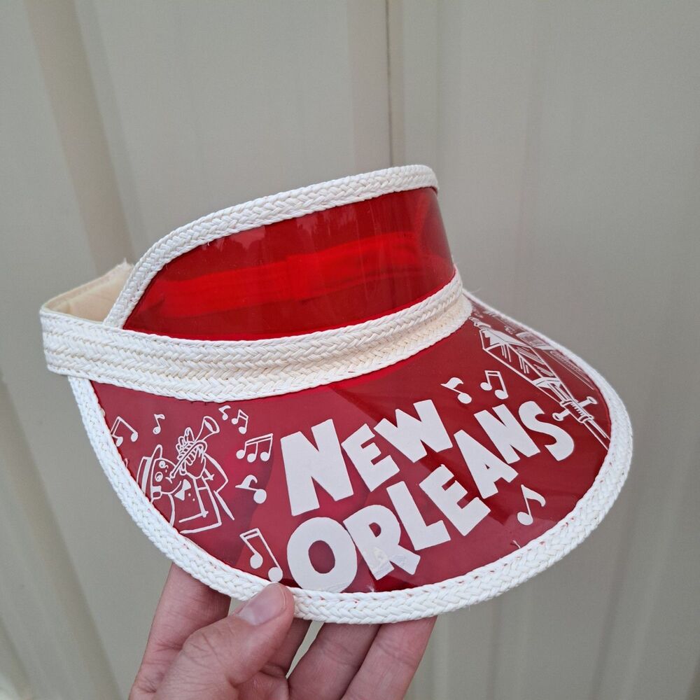 Vintage 1979 New Orleans NOLA Orange Part Visor Hat Music Nostalgia 70's